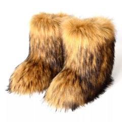 Winter Fuzzy Boots: Women's Fluffy Fur Snow Boots