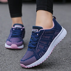 Women's Fashion Mesh Flat Sneakers: Breathable Casual Shoes