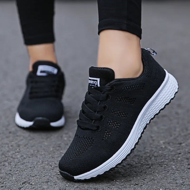 Women's Fashion Mesh Flat Sneakers: Breathable Casual Shoes