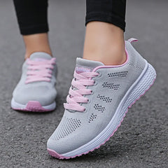 Women's Fashion Mesh Flat Sneakers: Breathable Casual Shoes