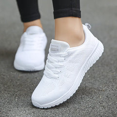 Women's Fashion Mesh Flat Sneakers: Breathable Casual Shoes