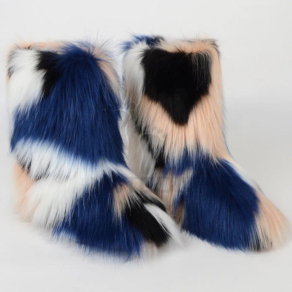 Winter Fuzzy Boots: Women's Fluffy Fur Snow Boots