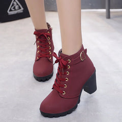 New Lace-Up Women's Pumps Boots