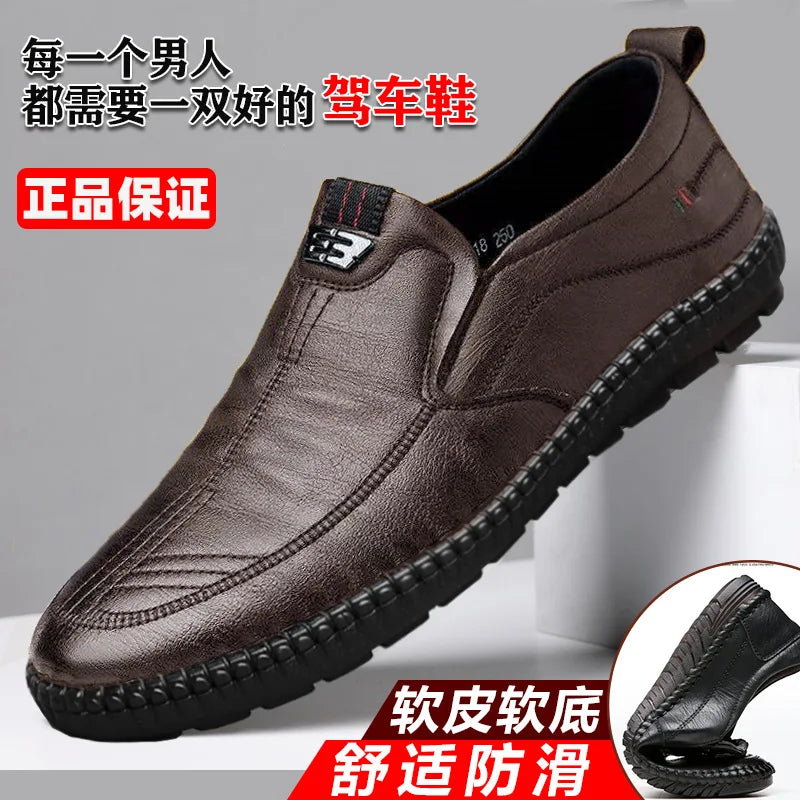 Leather Non-Slip Loafers for Men