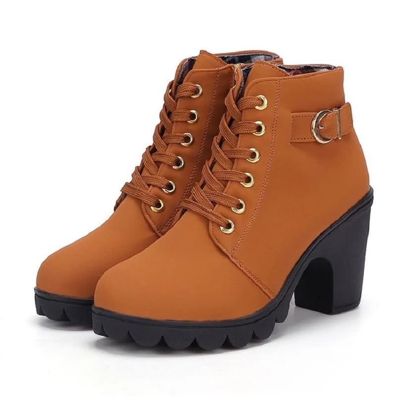 New Lace-Up Women's Pumps Boots