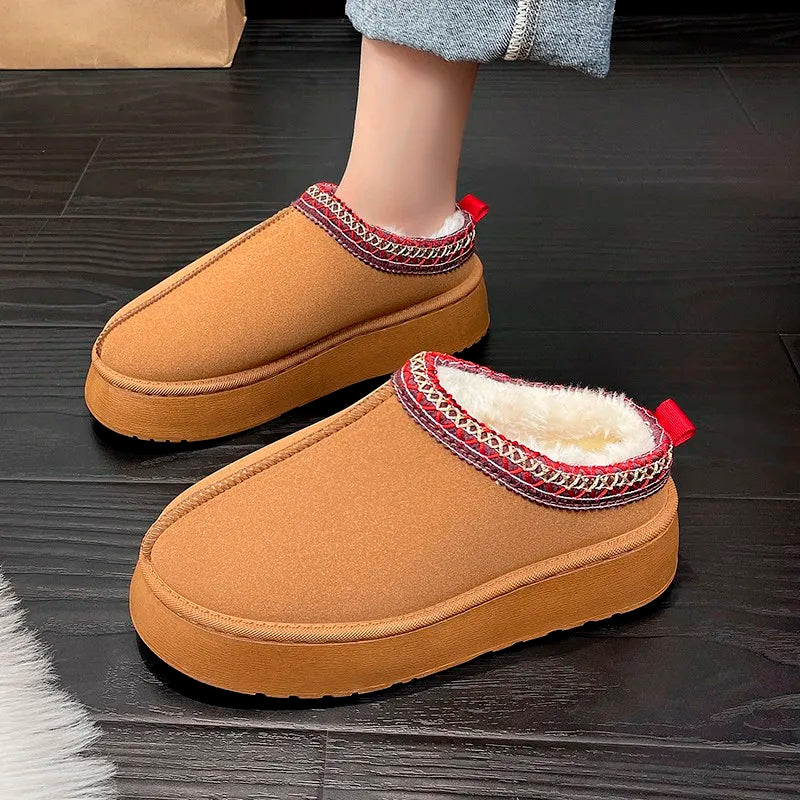 Retro Suede Leather Lazy Loafer Boots for Women