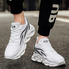 Flame Printed Knit Athletic Sneakers