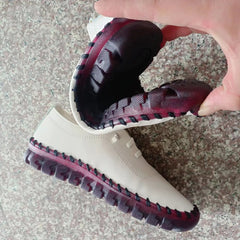 New Spring 2024 Lace-Up Leather Sneakers: Women's Comfortable Loafers