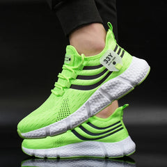 New Mesh Breathable Sneakers: White Running Platform Shoes