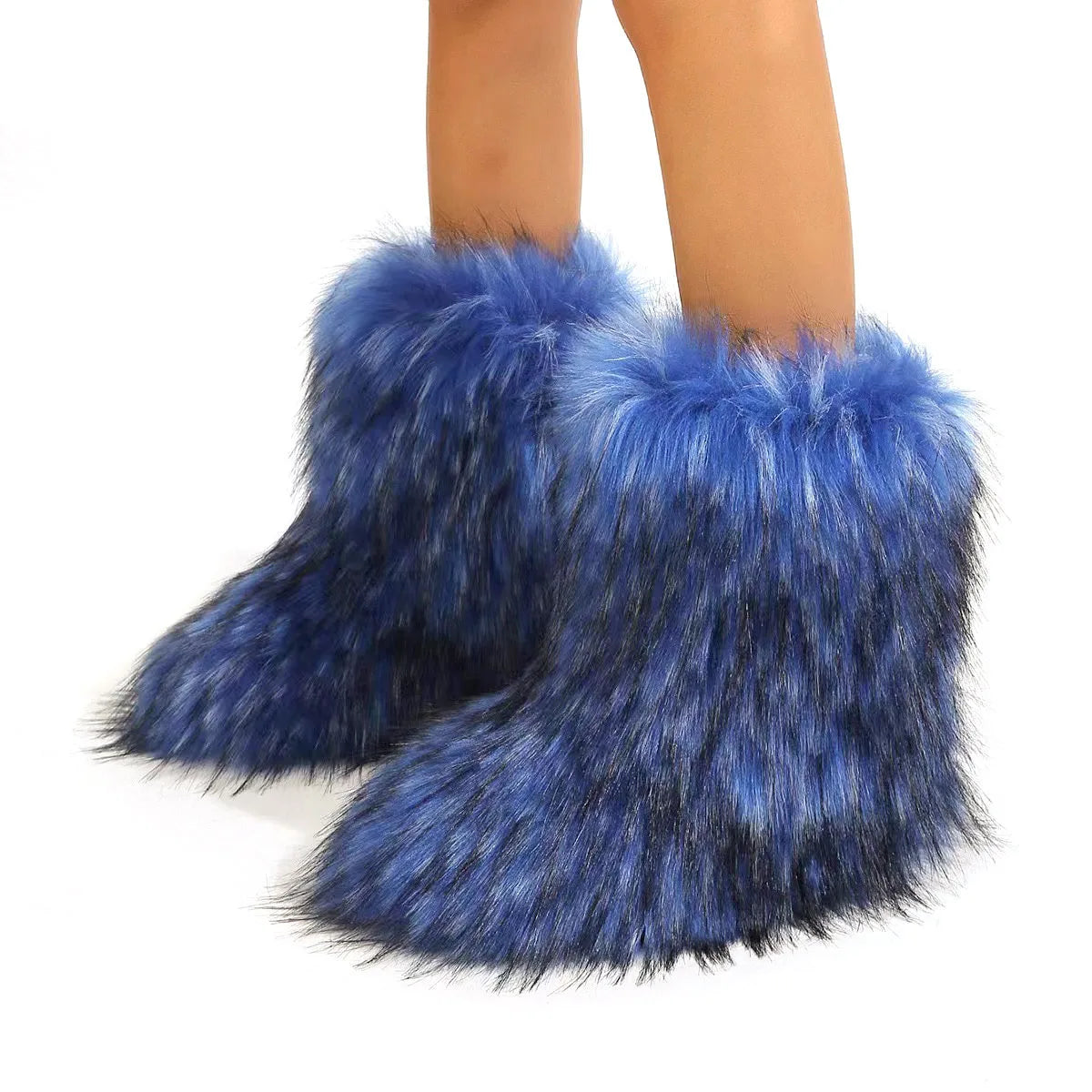 Winter Fuzzy Boots: Women's Fluffy Fur Snow Boots