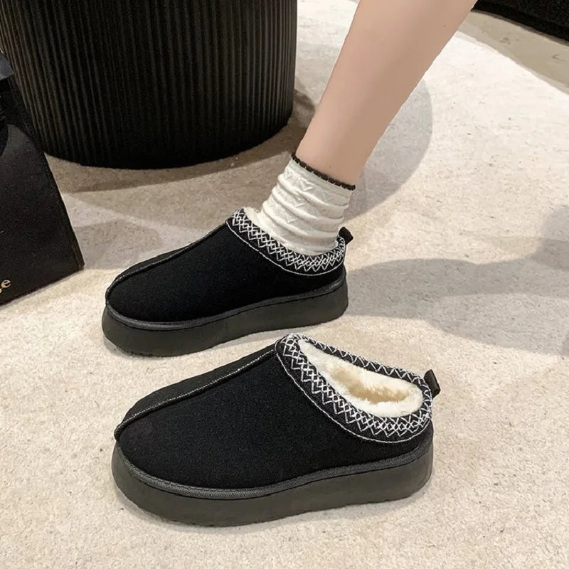 Retro Suede Leather Lazy Loafer Boots for Women