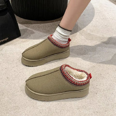 Retro Suede Leather Lazy Loafer Boots for Women