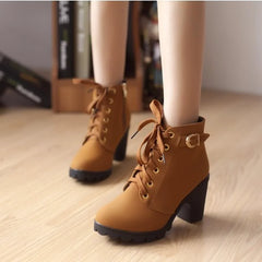 New Lace-Up Women's Pumps Boots