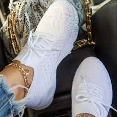 Women's Mesh Breathable Casual Sneakers: Lace-up Platform Shoes