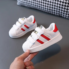 Kids' Fashion White Sneakers: Non-Slip Casual Shoes