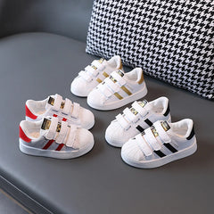 Kids' Fashion White Sneakers: Non-Slip Casual Shoes