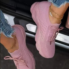 Breathable Mesh Casual Sneakers: Women's Platform Shoes