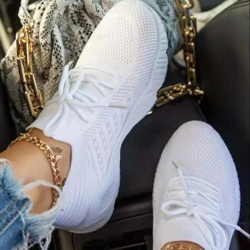 Breathable Mesh Casual Sneakers: Women's Platform Shoes