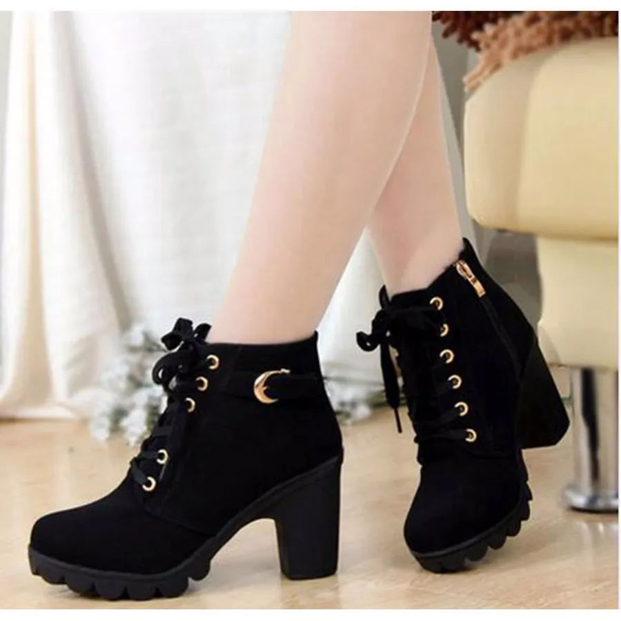 New Lace-Up Women's Pumps Boots