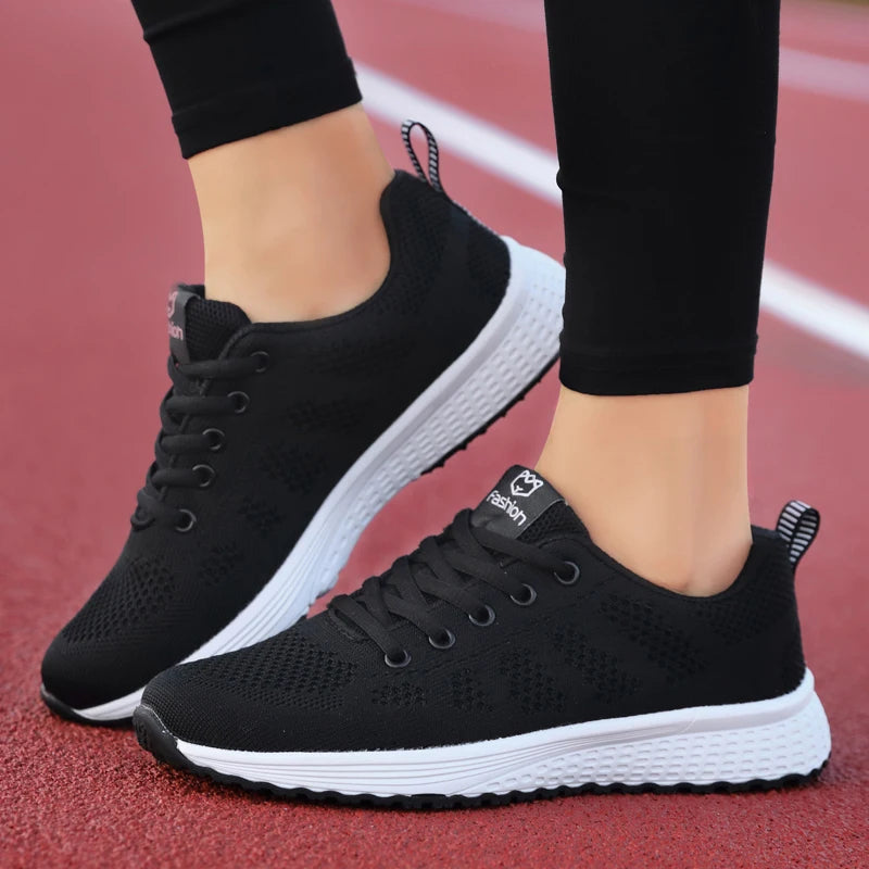 Breathable Lace-Up Mesh Sneakers: Women's Casual Shoes