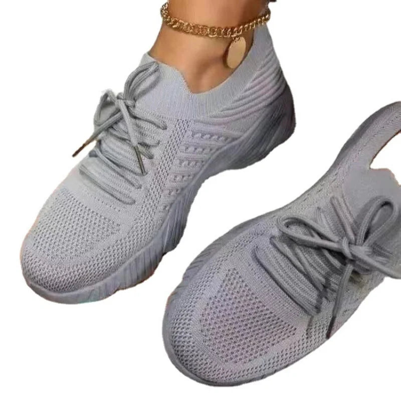 Breathable Mesh Casual Sneakers: Women's Platform Shoes