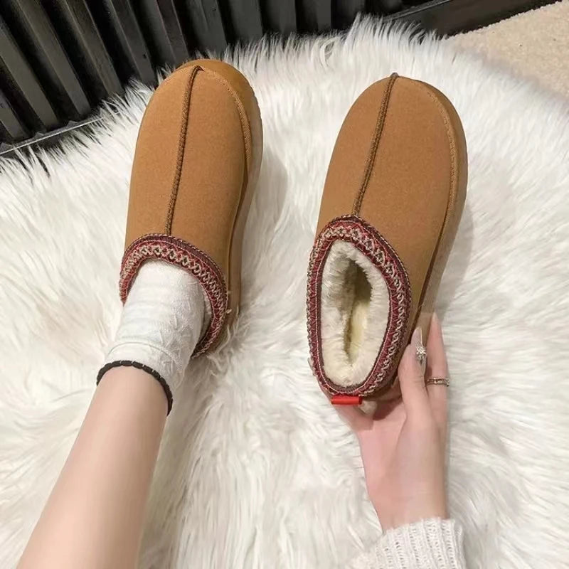 Retro Suede Leather Lazy Loafer Boots for Women